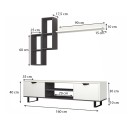 Σύνθεση τηλεόρασης Lonsa Megapap χρώμα λευκό 160x35x40εκ.