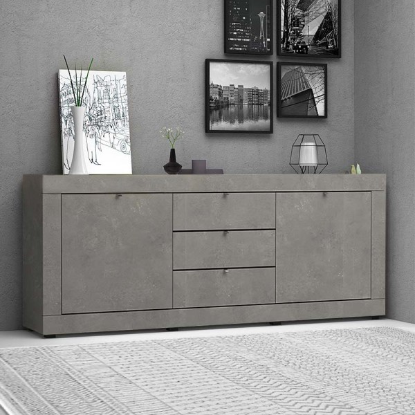 Μπουφές Ocean Megapap χρώμα γκρι σκυροδέματος 210x45x86εκ.