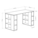 Γραφείο εργασίας Colmar Megapap χρώμα λευκό - sapphire oak 140x60x75εκ