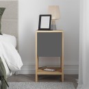 Κομοδίνο Ema Megapap χρώμα sapphire oak - ανθρακί 30x30x55εκ.