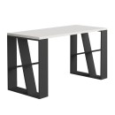 Γραφείο εργασίας Honey Megapap χρώμα λευκό - ανθρακί 137x60x75εκ