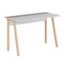 Γραφείο εργασίας Luton Megapap χρώμα ανοιχτή μόκα/λευκό 120x60x75εκ.