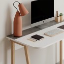 Γραφείο εργασίας Luton Megapap χρώμα γκρι ρετρό/λευκό 120x60x75εκ.