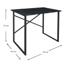 Γραφείο εργασίας Rilke Megapap χρώμα μαύρο εφέ μαρμάρου 90x60x75εκ.