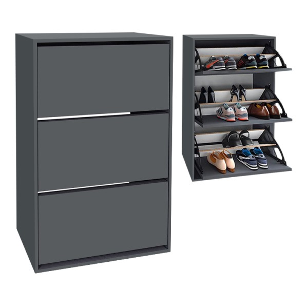 Παπουτσοθήκη Nave Megapap 18 ζευγών χρώμα ανθρακί 73,6x24x110εκ.