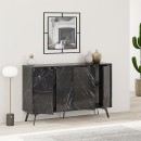 Μπουφές Dune Megapap χρώμα μαύρο εφέ μαρμάρου 123x35x77,4εκ.