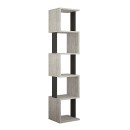 Βιβλιοθήκη Piri Megapap χρώμα λευκό αντικέ - ανθρακί 35x30x161εκ.