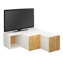 Έπιπλο τηλεόρασης γωνιακό Compact Megapap χρώμα λευκό - sapphire oak 94,2x90,6x31,4εκ.