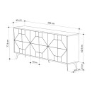 Μπουφές Dune Megapap χρώμα sapphire oak 184x35x77,4εκ.