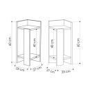 Κομοδίνο Elos Megapap σετ 2 τεμαχίων χρώμα sapphire oak 25x27x60εκ.