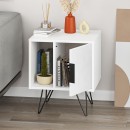 Κομοδίνο Glynn Megapap χρώμα λευκό 50,2x44,6x60εκ.