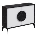 Μπουφές Gora Megapap χρώμα μαύρο εφέ μαρμάρου - λευκό 110x35,6x82εκ.