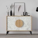 Μπουφές Gora Megapap χρώμα sapphire oak - λευκό εφέ μαρμάρου 110x35,6x82εκ.