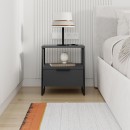 Κομοδίνο Pal Megapap χρώμα ανθρακί 45x40x50εκ.