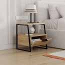 Κομοδίνο Pal Megapap χρώμα sapphire oak 45x40x50εκ.