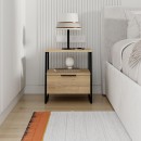 Κομοδίνο Pal Megapap χρώμα sapphire oak 45x40x50εκ.