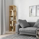 Βιβλιοθήκη γωνιακή Piano Megapap χρώμα sapphire oak 31,4x31,4x158,9εκ.