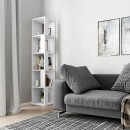 Βιβλιοθήκη γωνιακή Piano Megapap χρώμα λευκό 31,4x31,4x158,9εκ.