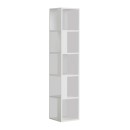 Βιβλιοθήκη γωνιακή Piano Megapap χρώμα λευκό 31,4x31,4x158,9εκ.