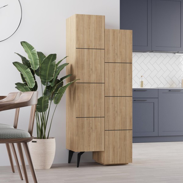 Ντουλάπι κουζίνας/μπάνιου - Παπουτσοθήκη Stair Megapap χρώμα sapphire oak 62,2x37,4x156εκ.