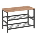 Παπουτσοθήκη Dalia Megapap 6 ζευγών μεταλλική - μελαμίνης χρώμα μαύρο - pine oak 65x30x45εκ.