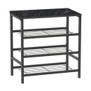 Παπουτσοθήκη Dalia Megapap 9 ζευγών μεταλλική - μελαμίνης χρώμα μαύρο εφέ μαρμάρου 65x30x67εκ.