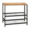 Τραπεζάκι βοηθητικό για φουρνάκι Mulligan Megapap μεταλλικό - μελαμίνης χρώμα μαύρο - pine oak 80x40x80εκ.