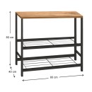 Τραπεζάκι βοηθητικό για φουρνάκι Mulligan Megapap μεταλλικό - μελαμίνης χρώμα μαύρο - pine oak 80x40x80εκ.