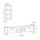 Σύνθεση τηλεόρασης Ursula Megapap χρώμα καρυδί - μαύρο 184,5x34x45εκ.