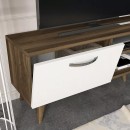 Έπιπλο τηλεόρασης Colin Megapap χρώμα λευκό - καρυδί 150x29,5x40,6εκ.
