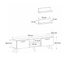 Έπιπλο τηλεόρασης Colin Megapap χρώμα λευκό - καρυδί 150x29,5x40,6εκ.