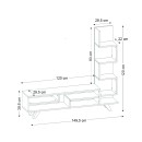 Έπιπλο τηλεόρασης Granada Megapap χρώμα λευκό - cordoba 149,5x29,5x120εκ.