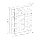 Βιβλιοθήκη Ample Megapap χρώμα λευκό 125x22x135,7εκ.