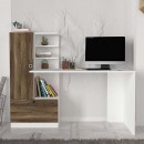 Γραφείο εργασίας Domingo Megapap χρώμα λευκό - καρυδί 149,5x60x120εκ.