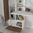 Γραφείο εργασίας Domingo Megapap χρώμα λευκό - καρυδί 149,5x60x120εκ.