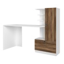 Γραφείο εργασίας Merino Megapap χρώμα λευκό - καρυδί 149,5x61,8x120εκ.