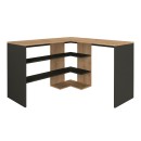 Γραφείο εργασίας Stylo Megapap χρώμα sapphire oak -  ανθρακί 120x120x73,8εκ.