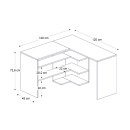 Γραφείο εργασίας Stylo Megapap χρώμα sapphire oak -  ανθρακί 120x120x73,8εκ.