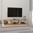 Έπιπλο τηλεόρασης επιτοίχιο Damla Megapap με LED χρώμα sapphire oak 180x29,5x29,5εκ.