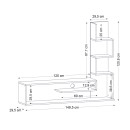 Έπιπλο τηλεόρασης Metehan Megapap χρώμα λευκό - sapphire oak 149,5x29,5x120εκ.