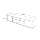 Έπιπλο τηλεόρασης Fedya Megapap χρώμα λευκό - sapphire oak 180x45x44,6εκ.