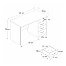 Γραφείο εργασίας Eldoris Megapap χρώμα sapphire oak 120x60x75εκ.