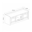 Παπουτσοθήκη Rayne Megapap χρώμα λευκό - μαύρο εφέ μαρμάρου 120x40x45εκ.
