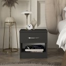 Κομοδίνο Lube Megapap χρώμα ανθρακί 40x28,2x40εκ.