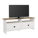 Έπιπλο τηλεόρασης Gradias Megapap χρώμα λευκό - sapphire oak 120x29,6x46,8εκ.