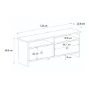 Έπιπλο τηλεόρασης Gradias Megapap χρώμα λευκό - sapphire oak 120x29,6x46,8εκ.