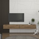 Έπιπλο τηλεόρασης επιτοίχιο Espanse Megapap χρώμα καρυδί 241,8x31,7x30εκ.