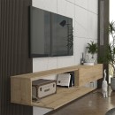 Έπιπλο τηλεόρασης επιτοίχιο Espanse Megapap χρώμα sapphire oak 241,8x31,7x30εκ.