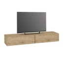 Έπιπλο τηλεόρασης επιτοίχιο Espanse Megapap χρώμα sapphire oak 241,8x31,7x30εκ.