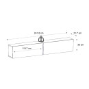 Έπιπλο τηλεόρασης επιτοίχιο Espanse Megapap χρώμα sapphire oak 241,8x31,7x30εκ.